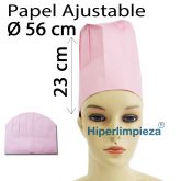 Gorros desechables cocinero papel HL rosa 100uds