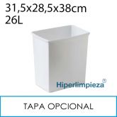Cubeta alimentaria alta 26 litros 31,5x28,5x38cm blanco