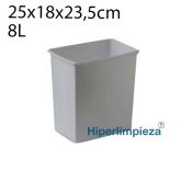 Cubeta alimentaria alta 8 litros 25x18x23,5cm plata