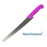 Cuchillo profesional detectable pan/pastelería 254mm MT055 rosa