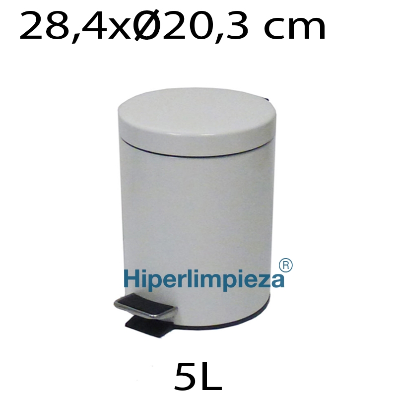 Papelera pedal 20,5x28 cm blanca - 5 litros - RETIF